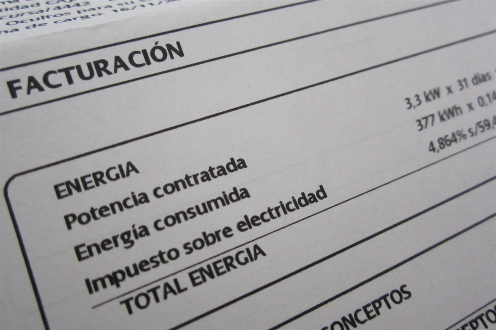iva factura de la luz