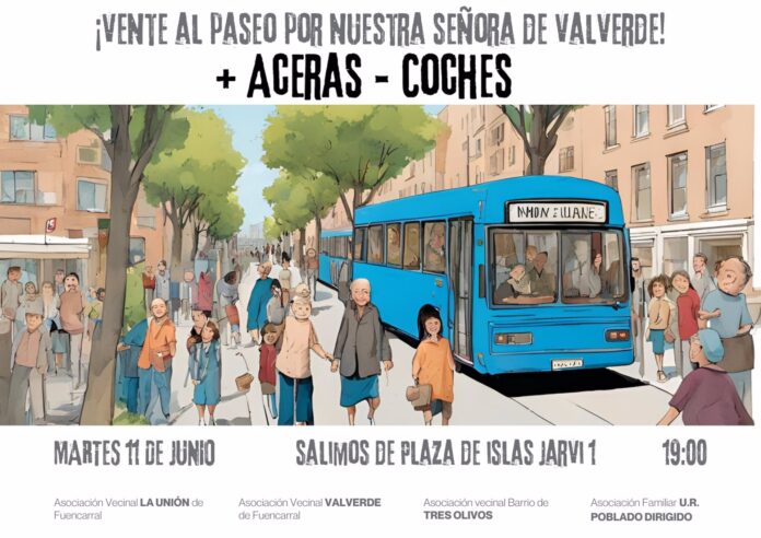 Colectivos vecinales convocan mañana un paseo reivindicativo por la reducción del tráfico en una arteria de Fuencarral