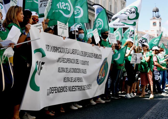 CSIF protesta este jueves en Madrid frente al Ministerio de Hacienda para pedir mejoras laborales