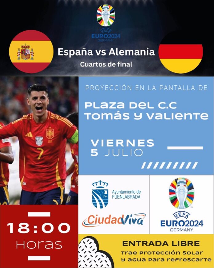 Una pantalla gigante en la plaza Tomás y Valiente permitirá seguir esta tarde el España-Alemania Una pantalla gigante en la plaza Tomás y Valiente permitirá seguir esta tarde el España-Alemania