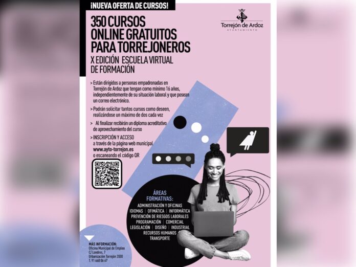 Torrejón.- La Escuela Virtual de Formación ofrece 350 cursos online gratuitos